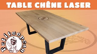 XL table en chêne massif personnalisée au laser [upl. by Adiarf]