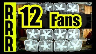 FAN NOISE of 12 FANS for 12 HOURS  BOX FANS WHITE NOISE FOR SLEEPING [upl. by Cod40]