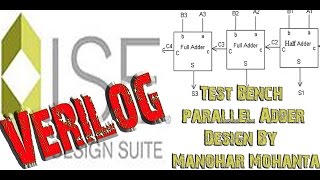 Test Bench of Parallel Adder Using Full Adder And Half Adder In Verilog [upl. by Polard]