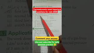 Thermodynamics physical chemistry most important questions for neet 2025 [upl. by Anifares]