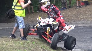 CRAZY Quad Going SIDEWAYS on Hillclimb  CLOSE CALL [upl. by Lebisor105]