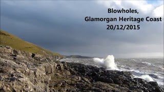 Big Waves and Blowholes along Glamorgan Heritage Coast South Wales [upl. by Meng561]