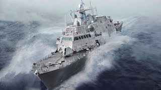 US Navy’s Massive Combat Ships Riding Giant Waves During Patrols at Sea [upl. by Idnahk474]