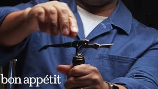 How To Open Wine Like A Pro Use A Wine Key  Bon Appétit [upl. by Yhcir]