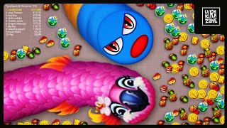 WORMS ZONE Gameplay Top 1  309  wormateio Worms zone biggest snake game gusanito  LUKIRAZONE [upl. by Aibat]