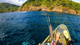 Kayak Fishing with BIG Poppers in Panama [upl. by Nylirak]