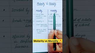 🔥Difference between Molarity amp Molality shorts  viral🔥 [upl. by Natloz]