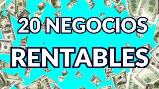 20 IDEAS de negocios RENTABLES con poco DINERO para EMPRENDER 2024 Negocio con ingresos recurrentes [upl. by Trinl]