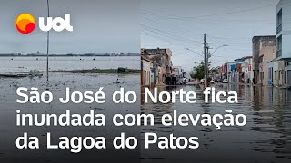 Rio Grande do Sul Elevação da Lagoa dos Patos causa inundação em São José do Norte veja vídeos [upl. by Aikkin]