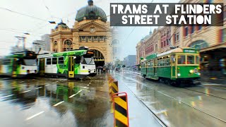 Trams at Flinders Street Station  July 2024 [upl. by Oidgime]