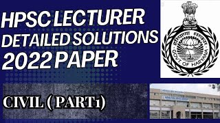 Solutions to Previous paper HPSC Civil Lecturer 2022 l 237 vacancies 2024 l govtjobs hpscjobs [upl. by Lamaaj]