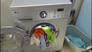 Rinse and spin wash program LG F1289TD5 washing machine test example washer movie 302 [upl. by Adnawed941]