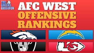 2024 NFL Power Rankings AFC West Offenses [upl. by Eenhpad]