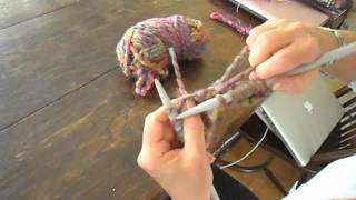 Knitting Purl Stitch and Casting Off [upl. by Brookner926]