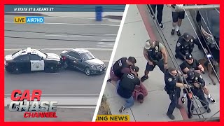 Full Car Chase Officers stop runaway Mercedes with PIT maneuver  Car Chase Channel [upl. by Ashford500]