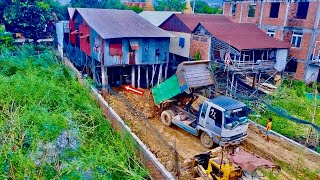 New Project Pour soil under the house to prevent rounding in the rainy season Pushing By bulldozer [upl. by Heidi]