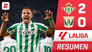 BETIS logró primera victoria en LA LIGA al imponerse 20 al LEGANÉS Gol de VITOR ROQUE  La Liga [upl. by Imar]