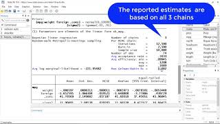 New in Stata 16 Multiple chains in Bayesian analysis [upl. by Ardnaskela]