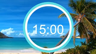 15 MINUTE TIMER SUMMER Themed Beach and TROPICAl [upl. by Anid]