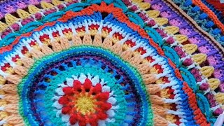 Sunburst mandala throw part 1 Crochet Nuts [upl. by Omer]