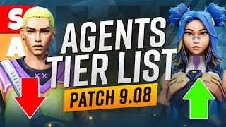 NEW Agent Tier List Patch 908  HUGE GEKKO NERFS  Valorant Meta Guide [upl. by Olsson]