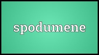 Spodumene Meaning [upl. by Gerda]