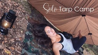 Solo Tarp Camp  Simple LeanTo Trying a Down Blanket amp Showing My Baps Wild Camping UK [upl. by Teryl]