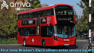 BRAND NEW  TOUR Bus Journey On 417  Arriva London Wright Electroliner LV23ZCL ES043 [upl. by Ozkum392]