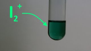 Reaction between iodine and oleum [upl. by Aitercal836]