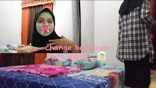 change bed linen and mask💆‍♀️🛏bagian 1 [upl. by Banwell640]