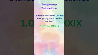 5 Temporary injunction  CPC 1908  AIBE  Order 39  Section 94 c CPC 1908  Section 37 of SR act [upl. by Fay325]