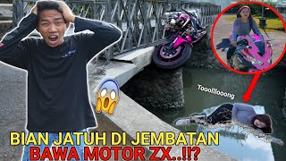 BIAN J4TUH DIJEMBATAN😱 NEKAT NGEBUT NAIK MOTOR ZX25R BARU ARIK PANIK  Mikael TubeHD [upl. by Atlee]