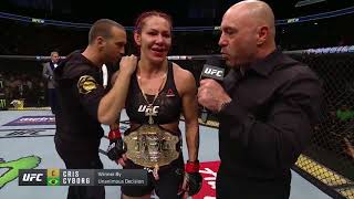 UFC 219 Cris Cyborg  Octagon Interview [upl. by Vanya]