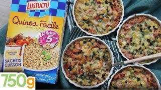 Recette de Minigratins de quinoa aux courgettes amp lardons  750g  EXPRESS [upl. by Neirbo304]