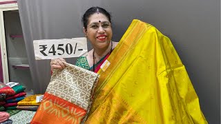 Navratri and Diwali sarees Fancy silk saree and jimmi cho saree  Kasturi Paithani Live  live [upl. by Rance]