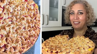 تعو نعمل مع بعض اطيب باي بالكاسترد والفريز🥧🍓شي ولا بالخيال 🍓🥳paj med vaniljkräm 🥰😱 [upl. by Ahsatel]