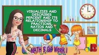 MATH 5 Q3 WEEK 1 VISUALIZES AND DESCRIBES PERCENT amp ITS RELATIONSHIP TO FRACTIONS RATIOS amp DECIMALS [upl. by Emelina]