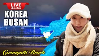 Korea Travel  Busna Live Tour  Fantastic Busan Gwangalli Beach Night Walk  Walking Tour Korea [upl. by Purington]