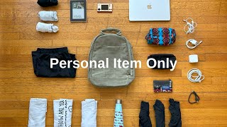 Personal Item Only Travel  Minimalist Pack With Me  Day Owl Slim [upl. by Leunamesoj]