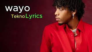 Tekno  Wayo Official Lyric Video [upl. by Dowzall91]