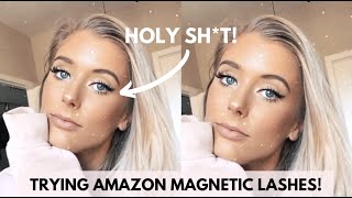 Amazon Magnetic Eyelashes Review  How to Apply Magnetic False Lashes Tutorial No Magnetic Liner [upl. by Yrgoerg]