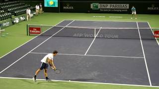 Roger Federer Practice 2017 BNP Paribas Open Indian Wells [upl. by Meekah]