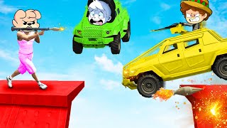 NO me EXPLOTES PORFAVOR😭COCHES BLINDADOS vs LANZA MISILES💥🔫 en GTA 5 con SILVIO PANCRACIO y PERMON [upl. by Gillman]