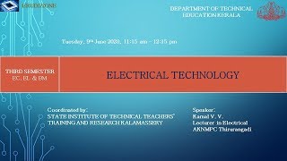 S3  Electrical Technology  Session 1  9th June 20Kamal V V [upl. by Innavoeg]