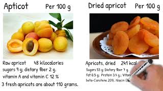 Apricot Vs Dried Apricot which is better health benefits composition calories [upl. by Aekin823]