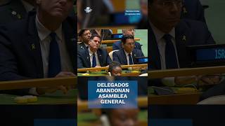 Delegados de la ONU abandonan Asamblea General por discurso de Benjamin Netanyahu shorts [upl. by Neerroc]