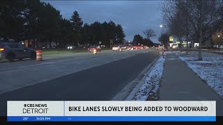 Woodward Avenue construction in Metro Detroit nearly concluded with bike lanes [upl. by Kary]