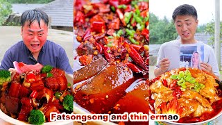 mukbang  Songsong Eating Challenge Spicy Hot Pot  Bread crab  Chinese food  songsong and ermao [upl. by Icken]