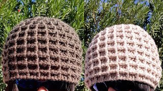 Crochet Seamless Waffle Stitch Hat 2 sizes Winter Hat 1 [upl. by Zeiger772]