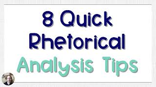 Rhetorical Analysis Essay Tips  Coach Hall Writes [upl. by Beaumont787]